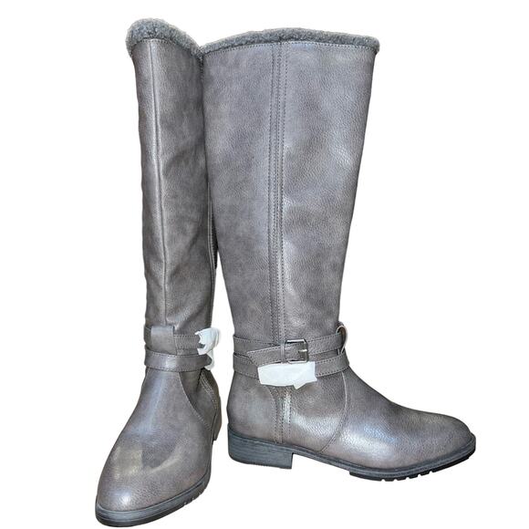 Naturalizer Garrison Cozy Womens Faux Leather Tall Knee-High Boots Gray size 9 - Picture 1 of 11